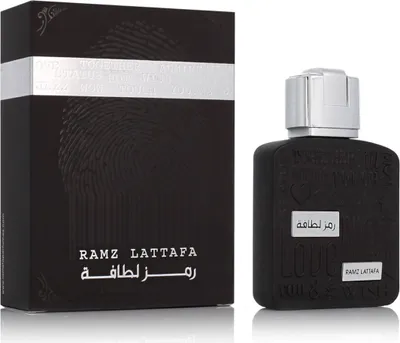 A product shot of a perfume bottle and its box, presented side-by-side against a white background.
