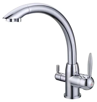 Immagine prodotto di Rubinetto a tre vie: acqua fredda, acqua calda e acqua filtrata; miscelatore per l'acqua