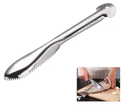 Produktbild von Fischschupper, Fischschuppenschaber aus Edelstahl 304, Multifunktionaler Fischschuppenhobel, Tötungsbürste für Fische, Fischhobel, Küchengerät