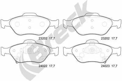 Produktbild von BRECK 24022 00 702 10 Bremsbeläge Satz Vorne Bremsklötze für TOYOTA Yaris Schrägheck (P9) für DAIHATSU CHARADE