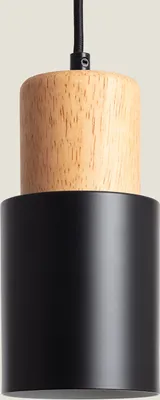 Produktbild von Pendelleuchte Metall und Holz Kidonge Schwarz