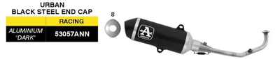 Image de Système d'échappement complet ARROW Racing Urban en aluminium noir avec embout en acier inoxydable pour Yamaha XMAX 125