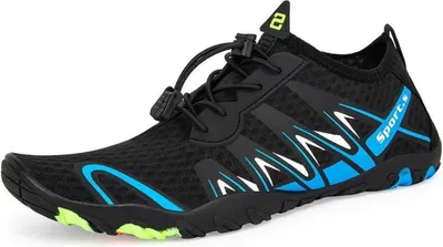 Produktbild von Wasserschuhe Damen Herren Atmungsaktiv Leicht Rutschfest Schwimmen Tauchen 39 EU Schwarz Blau