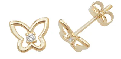 Produktbild von Moderne 9 Karat (375) Gold Damen - Paar Ohrstecker mit Zirkonia - 6mm*7mm; TRS1882