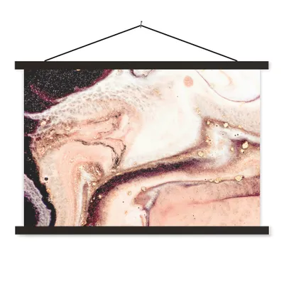 Produktbild von MuchoWow® Textilposter Stein - Marmor - Edelstein - Abstrakt - Natur - Rosa 120x80 cm mit schwarzem Rahmen - Wanddeko