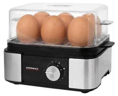 Productafbeelding van Gastroback EasyCook 6, 6 eieren, Draaibaar, 0,85 m, Zwart, Roestvrij staal, 400 W, 220 - 240 V, AI-gegenereerde afbeelding
