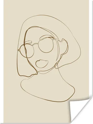 Produktbild von MuchoWow® Poster Frau - Linienkunst - Minimalismus 120x160 cm - Wandbilder