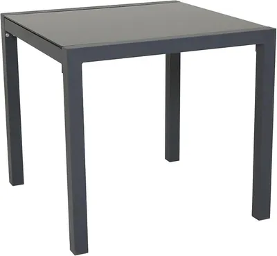 Produktbild von Gartentisch Alu mit Glasplatte | Gartentisch 80x80 cm | Wetterfest, Sicherheitsglas, Metall