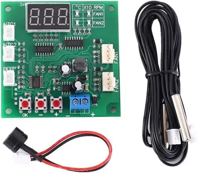 Productafbeelding van PWM Temperatuurregelaar voor 12V 24V 48V 2 Kanaals Ventilator met Display