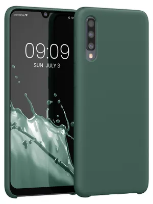 Produktbild von kwmobile Handyhülle für Samsung Galaxy A50 Hülle - Case Silikon - Kabelloses Laden - Schutzhülle Cover in Tannengrün