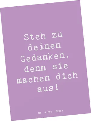 Produktbild von Mr. & Mrs. Panda Postkarte Spruch Mutig zu seinen Meinungen stehen - Lavendeltraum - Geschenk, Trost, Fotokarte, sein, Inspiration, Postkarten, Stärke, Grußkarte