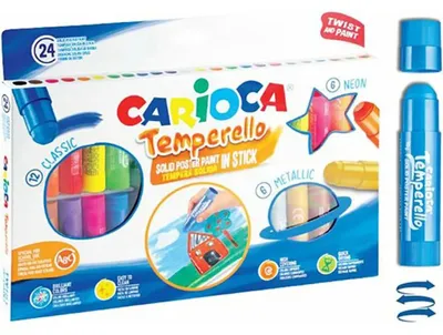 Immagine prodotto di Farby w sztyfcie Temperello Carioca 24 kolory (43290)