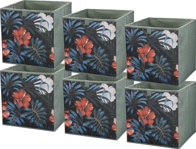 Produktbild von Lavita Storage Box | faltbare Aufbewahrung Boxen 31 x 31 x 31 cm | Schubladen-Organizer Box| Ordnungssysteme für Kleidung | Kleideraufbewahrung & Organisation | Wiese | 6 stück