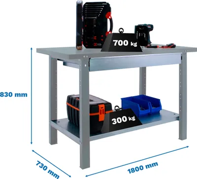 Obrázek produktu pro Pracovní stůl SIMONWORK BT6L PRO METAL 1BOX 1800 CINZA s parafuzérem