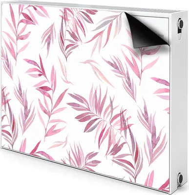 Produktbild von Magnet Radiator Magnet Mat Heizkörperverkleidung Heizkörper-Abdeckung Heizung 110x60 cm  - Rosa, Blätter