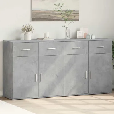 Zdjęcie produktu dla vidaXL Kredensy 2 szt. Beton szary 79x38x80 cm Materiał drewnopochodny