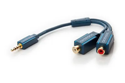 Image de ClickTronic 3.5mm-2x RCA, 0.1m, 3.5mm, 2 x RCA, Or