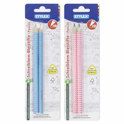Produktbild von Stylex 26017, HB, Gemischte Farben, Dreieckig, Schule, Sichtverpackung, 2 Stück(e)