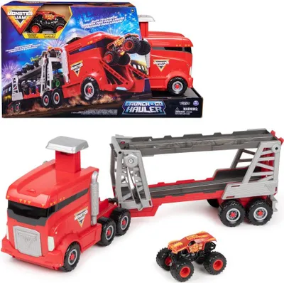 Zdjęcie produktu dla Monster Jam MNJ VHP 1to64 LaunchNGo Hauler INTL GML, Zestaw pojazdów, 3 lat(a), Czarny, Szary, Czerwony
