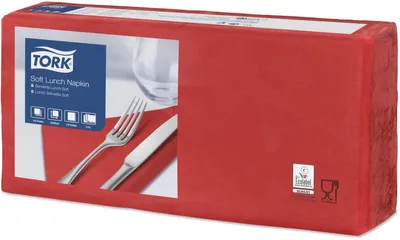 Produktbild von Lunchservietten Advanced 33x33cm 1/4 Falz 3-lagig rot VE=10x150 Stück