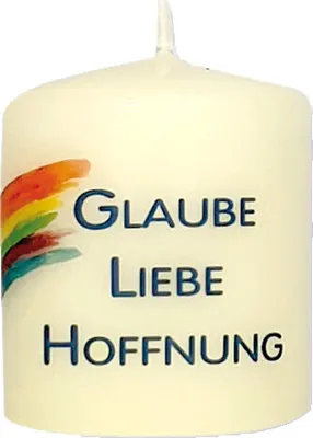Produktbild von Hoffnungskerze "Glaube, Liebe, Hoffnung" Elfenbein 60 x Ø 50 mm, 1 Stück