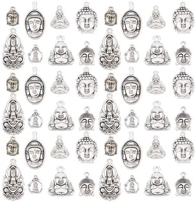 Produktbild von Dailygoods - 48 Antik Silber Buddha Anhänger für Schmuck machen