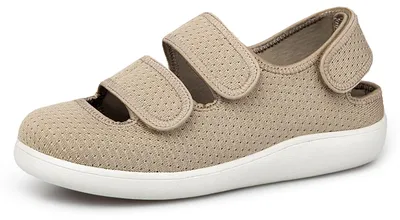 Produktbild von Hausschuhe Damen Klettverschlus Diabetiker Sandalen Herren,42EU,Braun