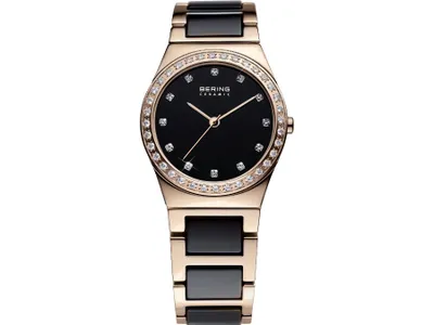 Produktbild von BERING Ceramic Damenuhr schwarz/roségoldfarben 32435-746