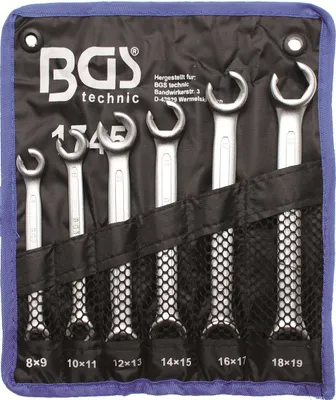 Zdjęcie produktu dla Zestaw kluczy płasko-oczkowych otwartych | SW 8 x 9 - 18 x 19 mm | 6 szt.