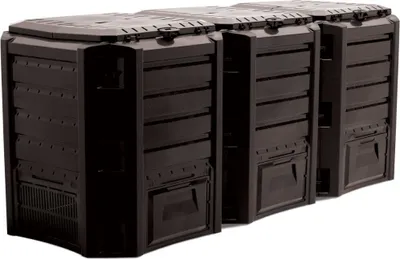 Zdjęcie produktu dla Kompostownik 3-komorowy czarny 1200 L COMPOGREEN IKLM1200C-S411