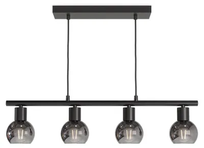 Produktbild von hoftronic LED-Hängelampe 4-flammig Rauchglas Schwarz E14 Fassungen IP20