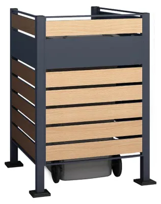 Produktbild von Westmann Metall Mülltonnenverkleidung Planum 1x240 L Holzoptik 90x90x120cm