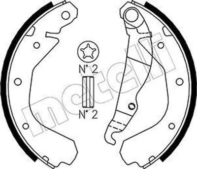 Produktbild von METELLI Bremsbackensatz Trommelbremse Hinten für OPEL Kadett E CC (T85) 200,0mm 53-0305