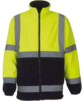 Produktbild von Yoko - Fleecejacke Zweifarbig für Herren FK2832 (3XL) (Fluoreszierendes Gelb/Marineblau)
