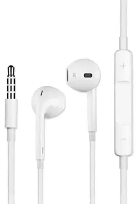 Imagen del producto de Auriculares con cable de 3,5 mm, tipo intraaural, color blanco, longitud de 1,20 metros