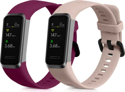 Produktbild von kwmobile 2x Sportarmband kompatibel mit Huawei Band 4 Armband - Fitnesstracker Band Set aus TPU Silikon