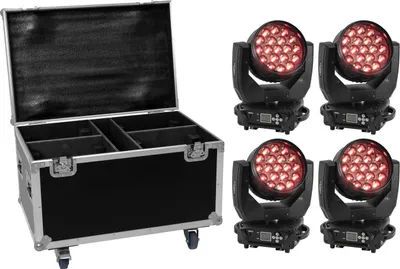 Produktbild von EUROLITE Set 4x LED TMH-X4 + Case mit Rollen (20001015)