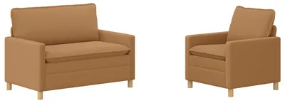Image de Ensemble de canapés vidaXL, 2 pièces, tissu beige