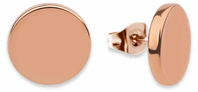Produktbild von GD GOOD.designs Ohrringe Roségold rund für Damen - Wasserfest | Roségoldene Knopf Ohrstecker mit Platte | Minimalistische Edelstahl Kreis Stecker mit 18 Karat Vergoldung