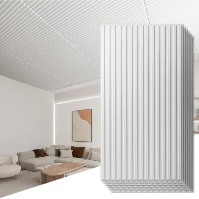 Obrázek produktu pro Sada 12 kusů 3D PVC panelů na stěnu, robustní, dekorativní, bílé, rozměry 50x50 cm