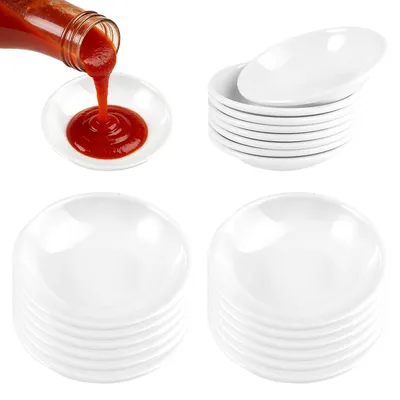Productafbeelding van Keramische dipschaaltjes - Set van 20 stuks - Voor sauzen en bijgerechten - Wit - Klein