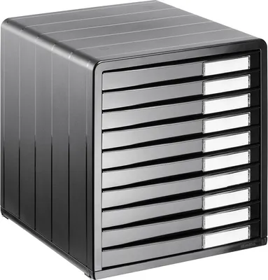 Produktbild von Rotho Schubladenbox mit 10 Schubladen - Briefablage 34,5 x 29,0 x 32,0 cm - Dokumentenablage für Unterlagen in der Größe A4 - Ablagebox Kunststoff