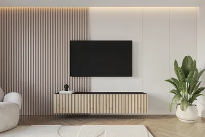 Produktbild von ALTDECOR TV-Schrank CURI-W mit modernen Fronten 2x100x40x40 Lowboard hängend, TV Möbel, TV Cabinet, Fernsehtisch, Fernsehschrank, TV Kommode, TV Tisch, TV Sideboard, TV Board - Artisan / Schwarz