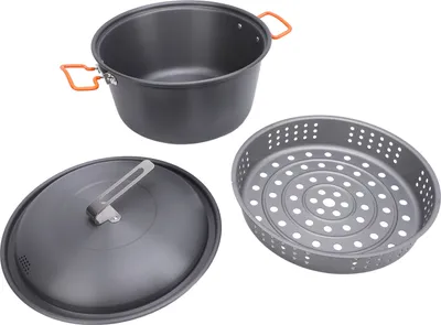 Obrázok produktu pre Vonkajší piknikový hrniec 5 l Veľkokapacitná prenosná súprava kempingového riadu na grilovanie Varenie v pare Grilovanie Dvojité rukoväte