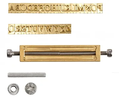 Image de VEVOR Lettres Marquage à Chaud en Lation, Jeu de 26 Lettres A-Z Flexibles, Compatible avec Machine de Marquage VEVOR, Outils d'Estampage Alphabet avec Clé Hexagonale, Écrou, Vis, Support et Pince