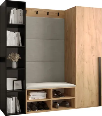 Produktbild von Garderobe MIRO Set 3 mit gepolsterten Paneelen Industrial Design
