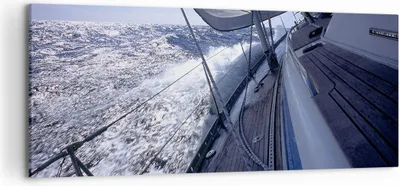 Produktbild von Bild auf Leinwand - Leinwandbild - Boot Ozean Reise Yacht - 120x50cm - Wand Bild - Wanddeko - Leinwanddruck - Bilder - Kunstdruck - Wanddekoration - Leinwand bilder - Wandkunst - AB120x50-0373