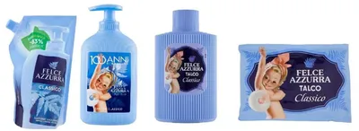 Produktbild von Felce Azzurra Flüssigseife 300ml + Nachfüllseife 500ml - Talco Classico Körperpuder  200g dose + Nachfüllbeutel 100g