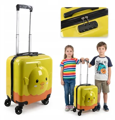 Produktbild von Kinderkoffer Handgepäck mit Reißverschluss & Zahlenschloss - ABS Trolley mit 360° Rollen