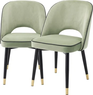 Luxus Esszimmerstuhl Set Pistaziengrün 2 Samt Küchenstühle Esszimmer Stühle Luxury Dining Chair Set Pistachio Green 2 Velvet Kitchen Chairs Dining Room Velvet Chairs